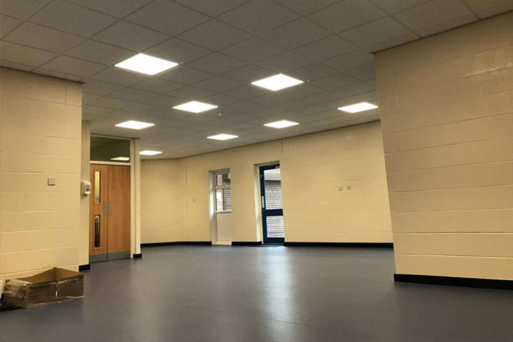 School Maintenance Contractors - New Floor - Ceiling - Lighting Poplar Primary School - Greater Manchester